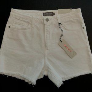Helena High Rise Fray Hem Shorts By Just USA